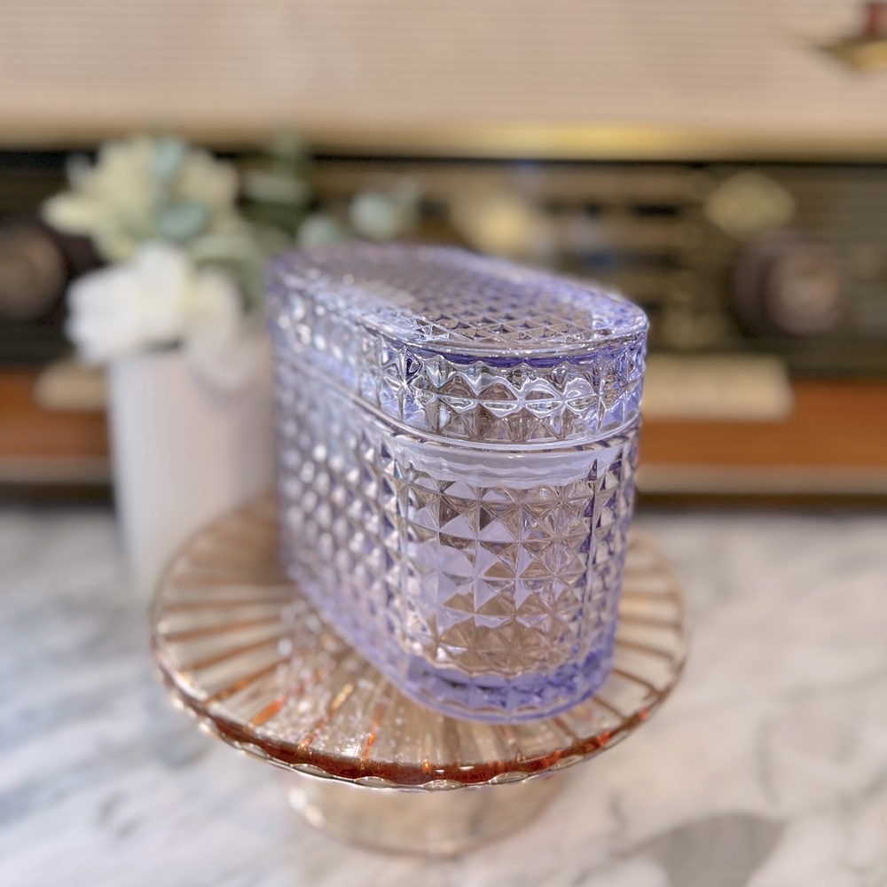 ✨NEW💜Target Bullseye Playground 2024 Purple Glass Trinket Box💎 - Picture 5 of 11